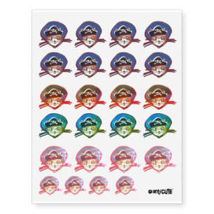 pirate cat head funny cartoon temporary tattoos