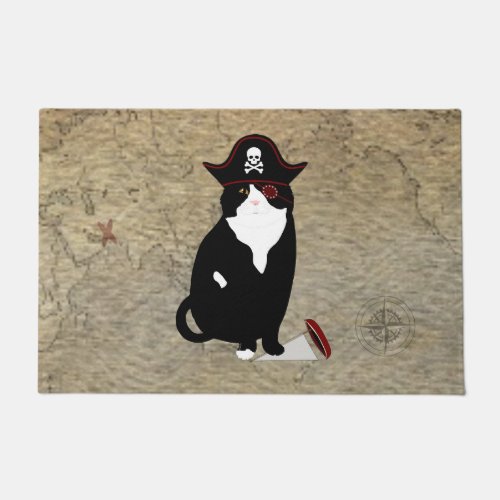 Pirate Cat Large Doormat