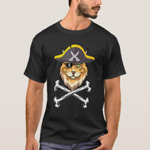 Pirate Cat Maine Coon Mom Halloween Cat Costume T-Shirt