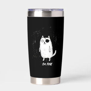 Pirate Cat – Minimal Funny Cat Art Insulated Tumbler