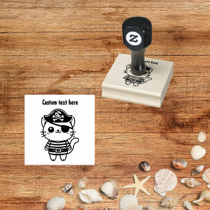 Pirate Cat Rubber Stamp