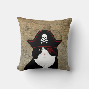 Pirate Cat Throw Pillow