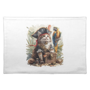 Pirate Cat Treasure Cloth Placemat