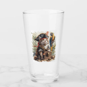Pirate Cat Treasure Glass