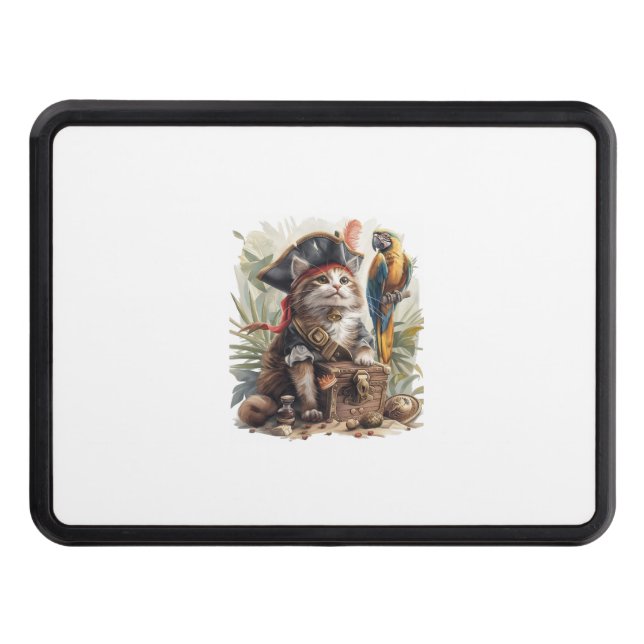 Pirate Cat Treasure Hitch Cover (Front)