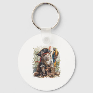 Pirate Cat Treasure Keychain
