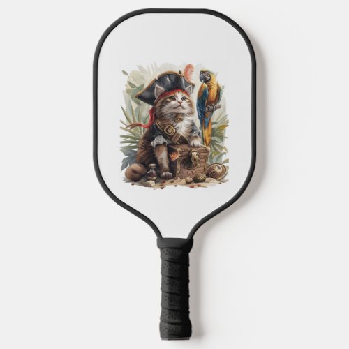 Pirate Cat Treasure Pickleball Paddle