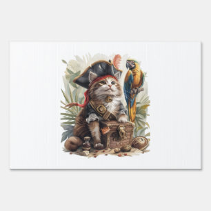 Pirate Cat Treasure Sign
