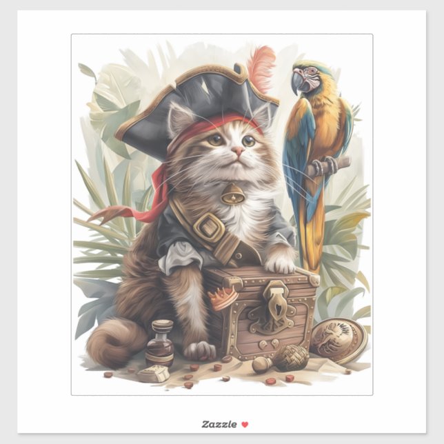 Pirate Cat Treasure Sticker (Sheet)