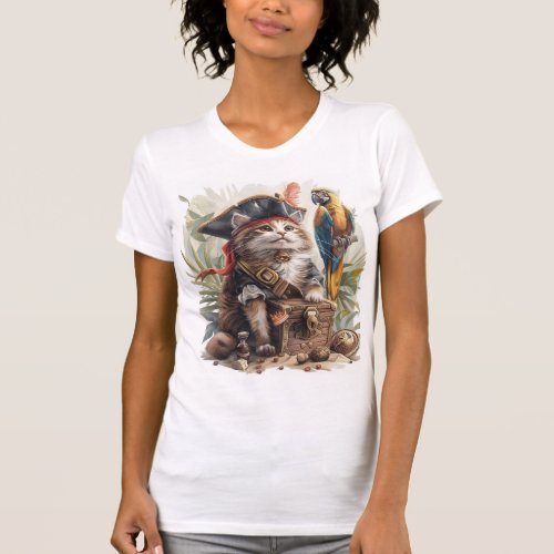 Pirate Cat Treasure T_Shirt