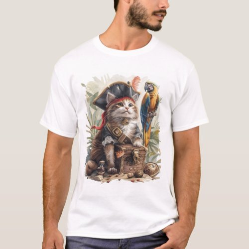 Pirate Cat Treasure T_Shirt