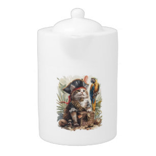 Pirate Cat Treasure Teapot