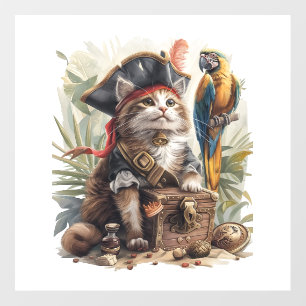 Pirate Cat Treasure Wall Decal