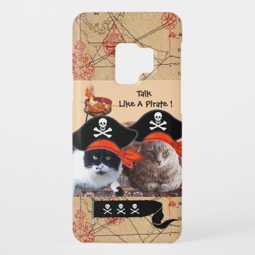 PIRATE CATS ANTIQUE PIRATES TREASURE MAPS AND FLAG Case_Mate SAMSUNG GALAXY S9 CASE