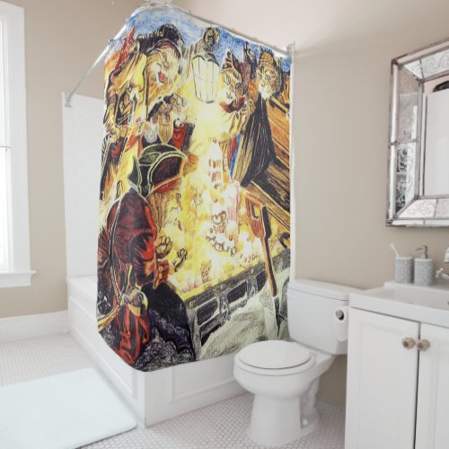 Pirate Cats Find The Loot Shower Curtain