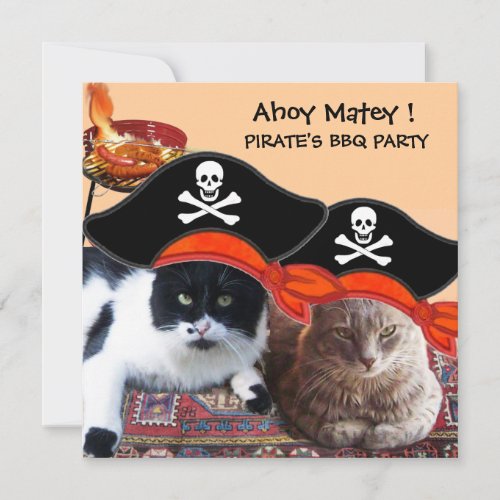 PIRATE CATS Talk like a Pirate Day Bbq Party Invitation