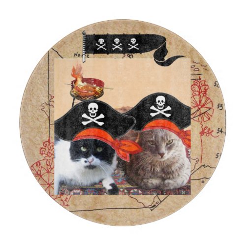 PIRATE CATS Talk like a Pirate Day  Cutting Board