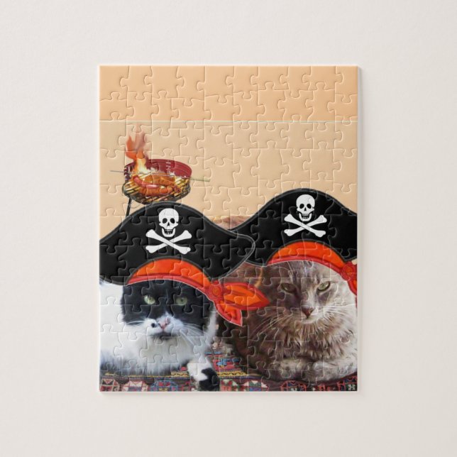 PIRATE CATS ,Talk like a Pirate Day Jigsaw Puzzle (Vertical)