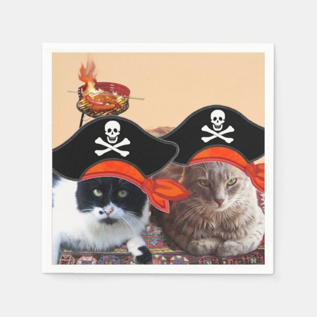 PIRATE CATS ,Talk like a Pirate Day  Napkins (Front)