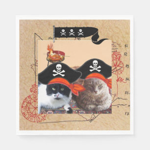 PIRATE CATS ,Talk like a Pirate Day Napkins