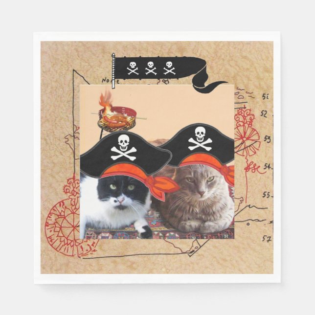 PIRATE CATS ,Talk like a Pirate Day Napkins (Front)