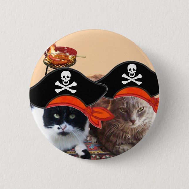 PIRATE CATS ,Talk like a Pirate Day Pinback Button (Front)