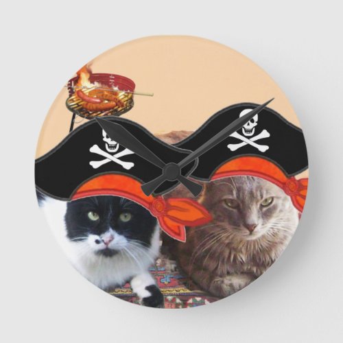 PIRATE CATS Talk like a Pirate Day Round Clock