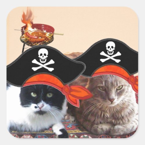 PIRATE CATS Talk like a Pirate Day Square Sticker