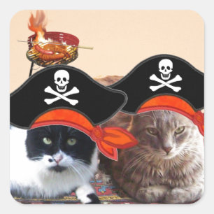 PIRATE CATS ,Talk like a Pirate Day Square Sticker