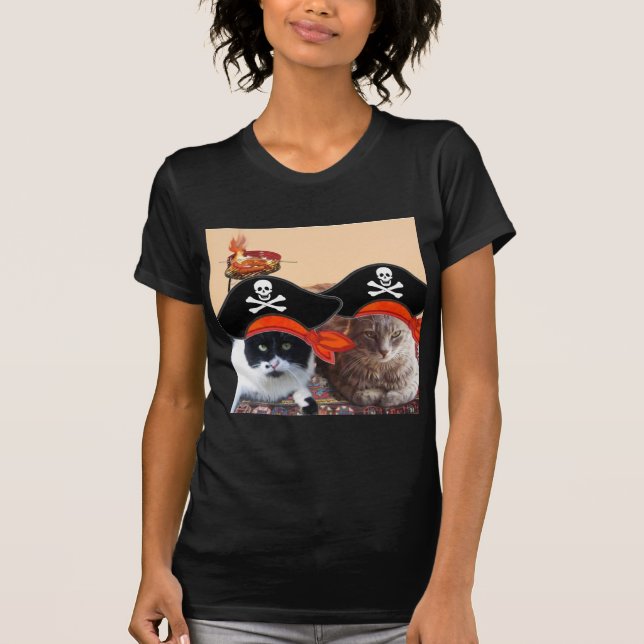 PIRATE CATS ,Talk like a Pirate Day T-Shirt (Front)