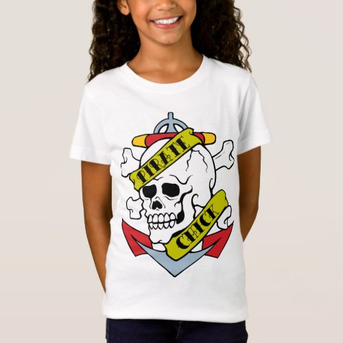Pirate Chick Skull T_Shirt