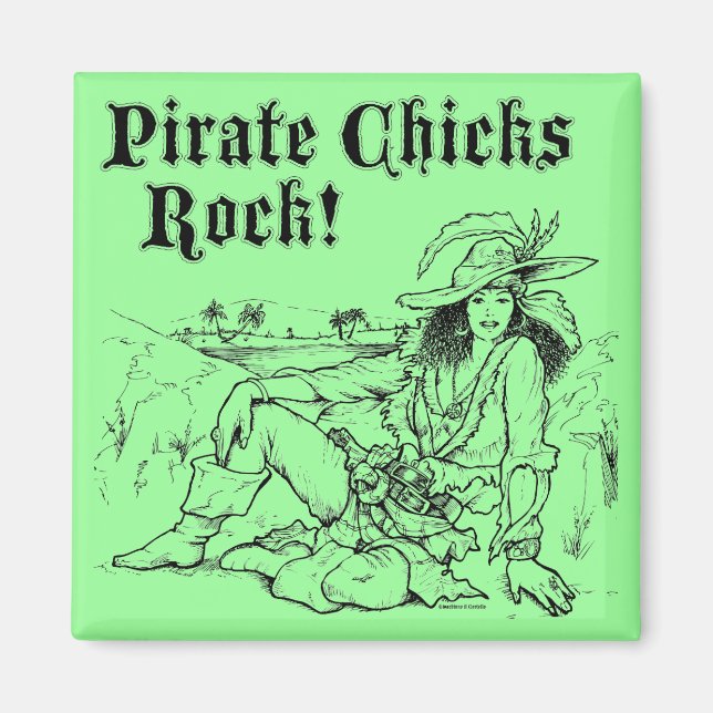 Pirate Chicks Rock! Magnet (Front)
