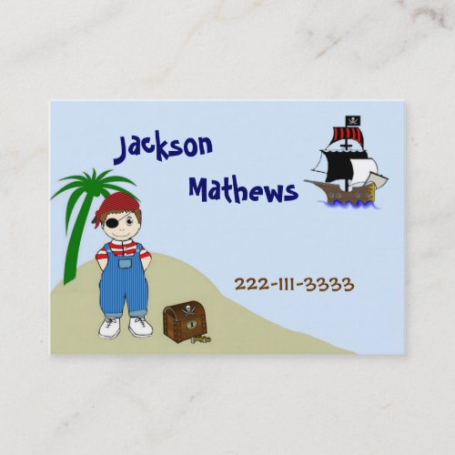 Pirate Children's Calling Card Business Card Template