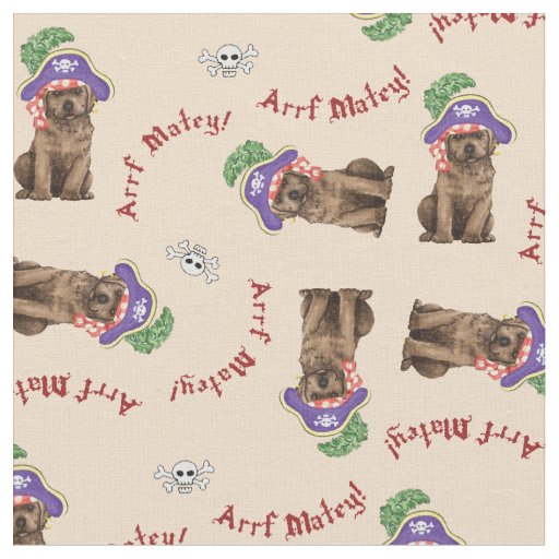 Pirate Chocolate Lab Fabric