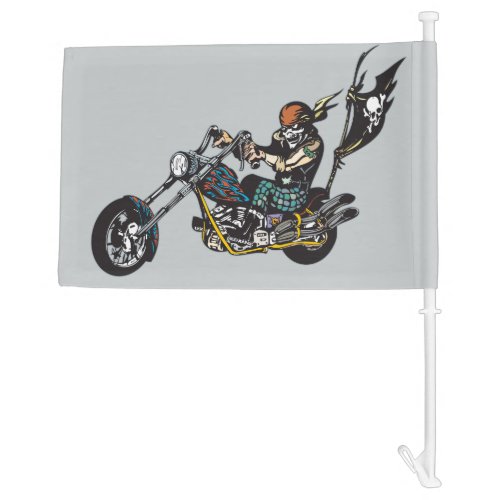 Pirate Chopper Skull Crossbones Flag Car Flag