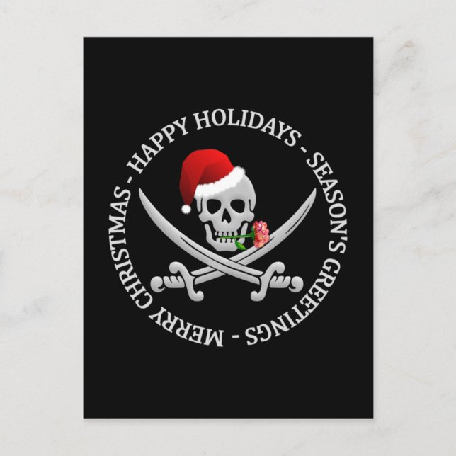 Pirate Christmas postcard - customize (Front)
