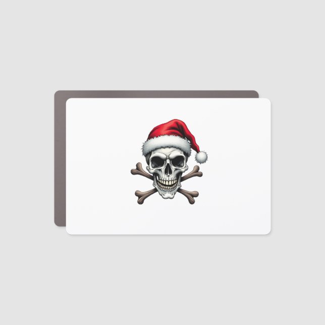 Pirate Christmas Skull & Crossbones Santa Hat. Got Car Magnet (Front)