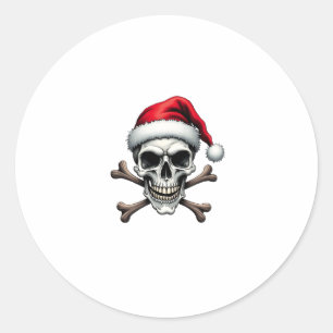Pirate Christmas Skull & Crossbones Santa Hat. Got Classic Round Sticker