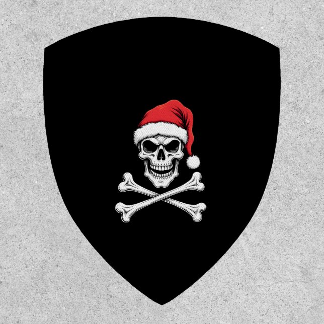 Pirate Christmas Skull & Crossbones Santa Hat. Got Patch (Front)
