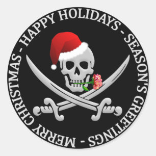 Pirate Christmas stickers