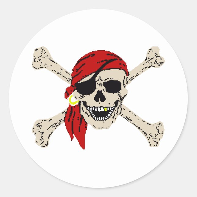 Pirate Classic Round Sticker (Front)