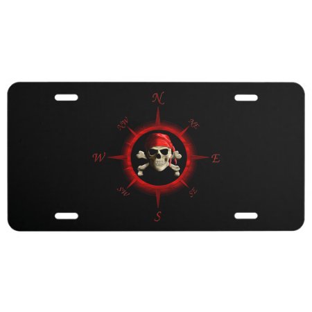 Pirate Compass Rose License Plate