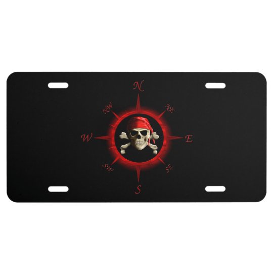 Pirate Compass Rose License Plate 3490