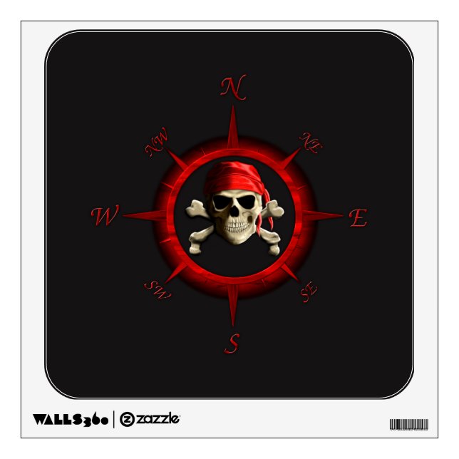 Pirate Compass Rose Wall Decal (Front)