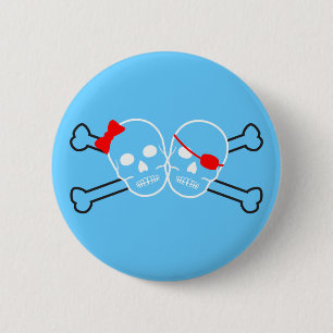 pirate couple pinback button