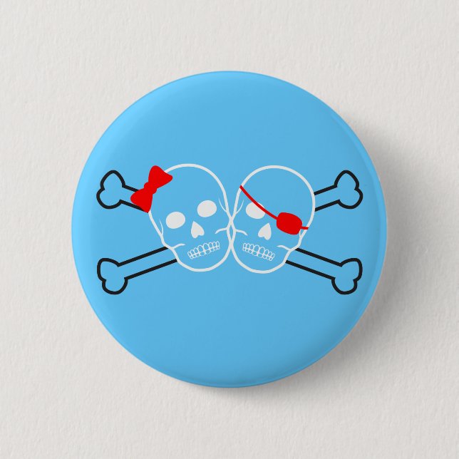 pirate couple pinback button (Front)