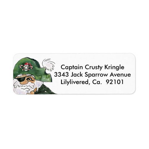 Pirate Cptn Crusty Kringle Return Address Label