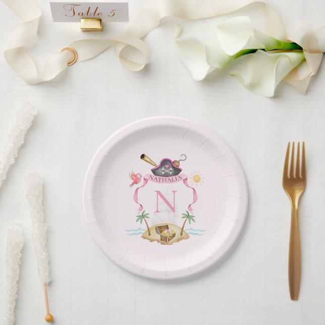 Pirate Crest Paper Plates (Wedding)