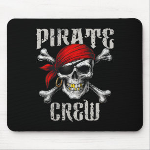 Pirate Crew Jolly Roger Flag And Skull Crossbones Mouse Pad