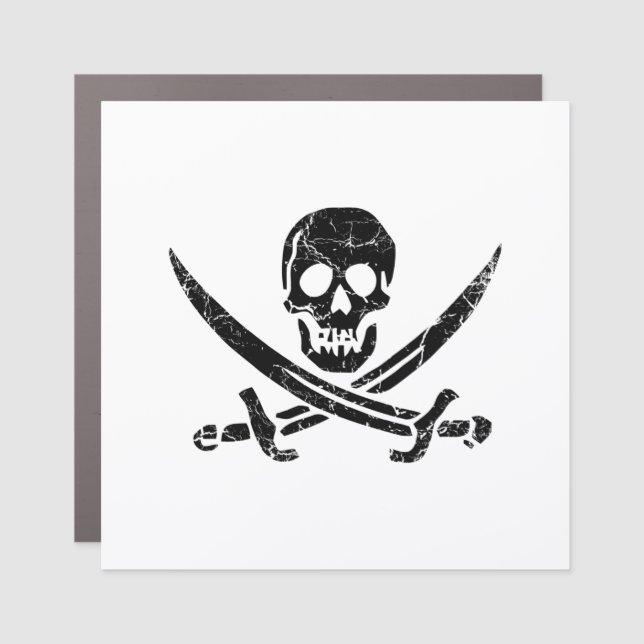 Pirate Cross Car Magnet (Front)